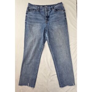 a.n.a‎ Jeans Women 12 Blue Raw Hem High-Rise Straight Good